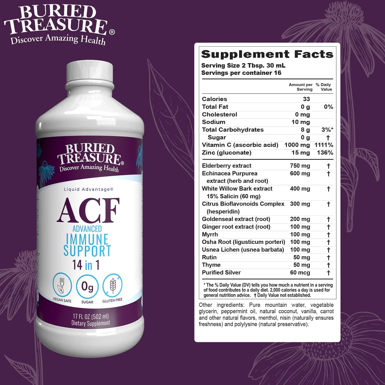ACF Advanced Immune Support Liquid Supplement
